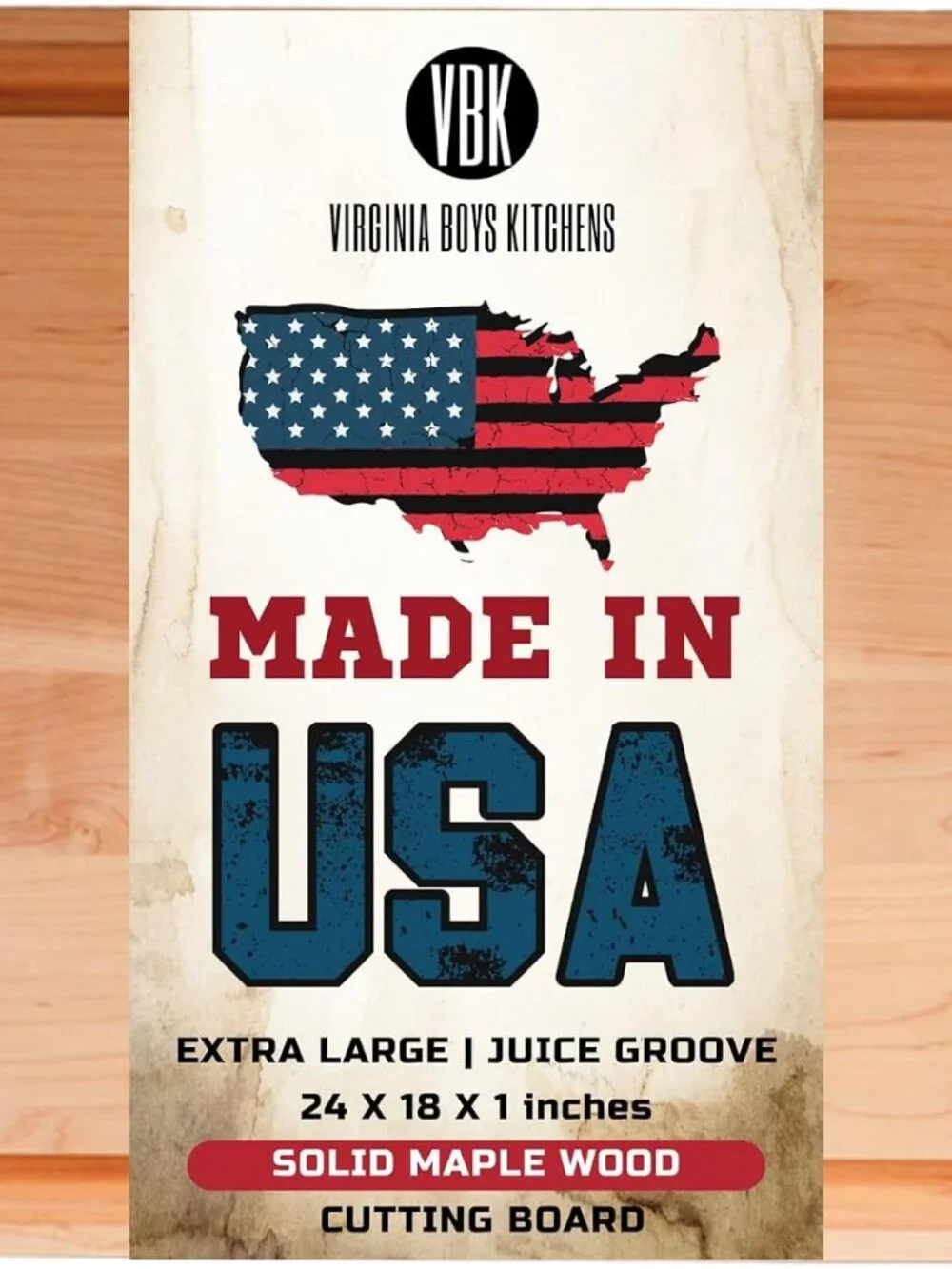 Extra Large Solid Maple Wood Cutting Board by Virginia Boys Kitchens